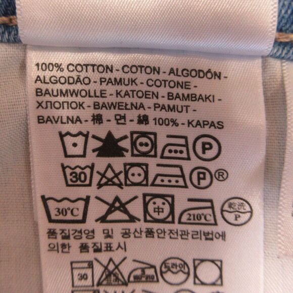 LEVI'S Polka Dot Mid Length Denim Jean Shorts Sz 34 (18) Light Wash Cotton Jorts - Picture 8 of 14